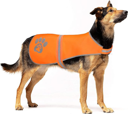 Dog Vest Blaze Orange Hunting Vest Safety Reflective Dog Jacket Fits Small Medium Large Dogs Hook and Loop Fastener High Visibility and Safety from Hunters, Cars and Other (Blaze Orange, XL)