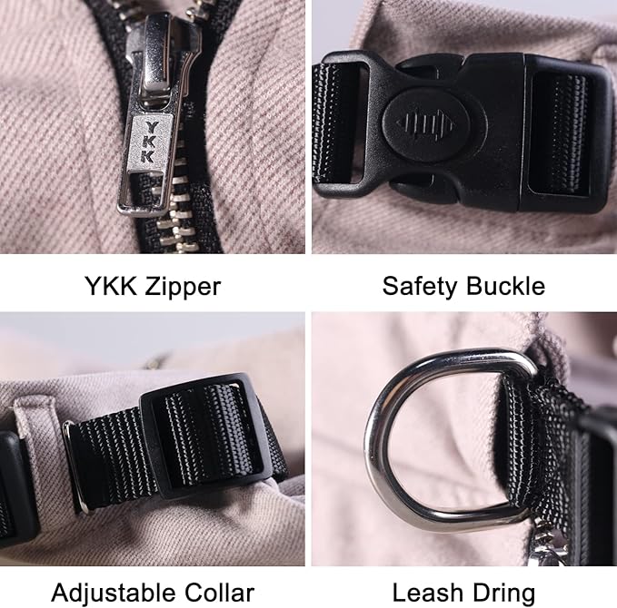 Extra Large Dog Collar Jackets Clothes Sweaters with Leash Ring for Labrador Rottweiler Great Dane, Grey, 3X-Large