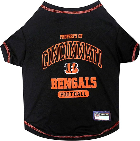 NFL Cincinnati Bengals Dog T-shirt X-Small. - Licensed Shirt for Pets Team Colored with Team Logos- Premium Stretchable Materials for the comfort of your Dog & Cat