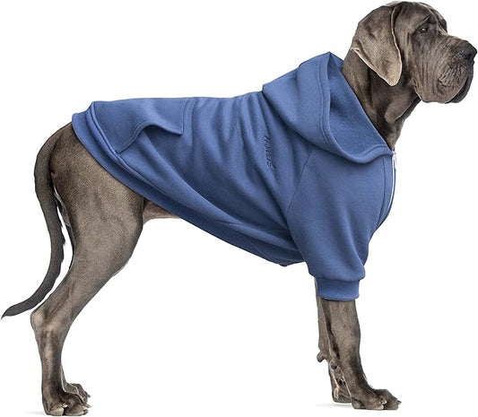 Extra Large Dog Clothes Hoodies Zip Up Sweaters for Big Dogs Great Dane Caucasian Sheepdog Blue 9XL