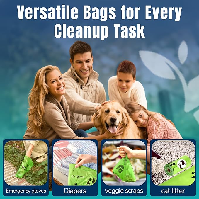 Pet N Pet 360 Counts, Unscented Dog Poop Bags Rolls, 38% Plant Based & 62% PE Poop Bags For Dogs, 24 Rolls Extra Thick Dog Waste Bag, Doggie Poo Bag