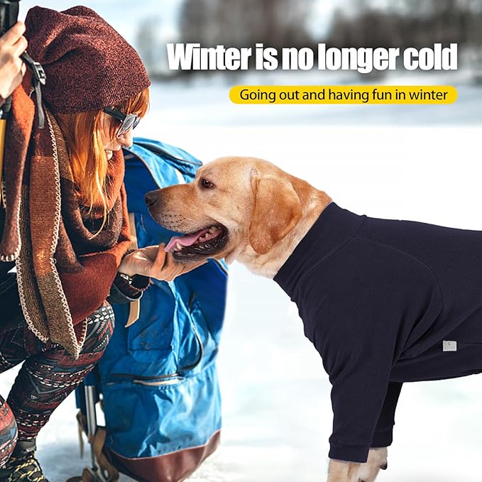Fleece Dog Sweater for Small Medium Large Dog for Daily Run Walk Sleep Pet Winter Jacket & Windproof Clothes Coat Medium Navy Blue