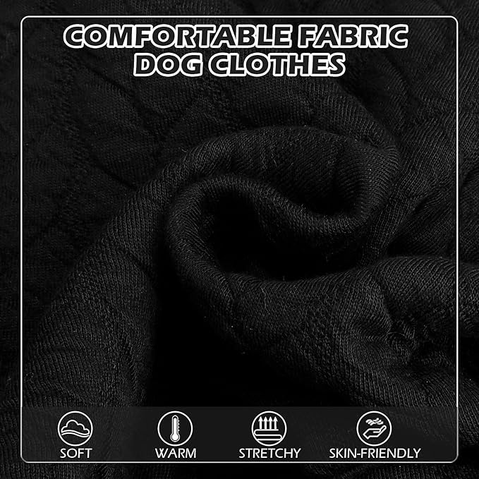 EXPAWLORER Textured Cable Knit Basic Dog Hoodie, Elevated Style Dog Sweater with Leash Hole and Pocket, Soft and Warm Pet Winter Coat, Cold Weather Clothes for Small Medium Large Dogs Cats,Black XL