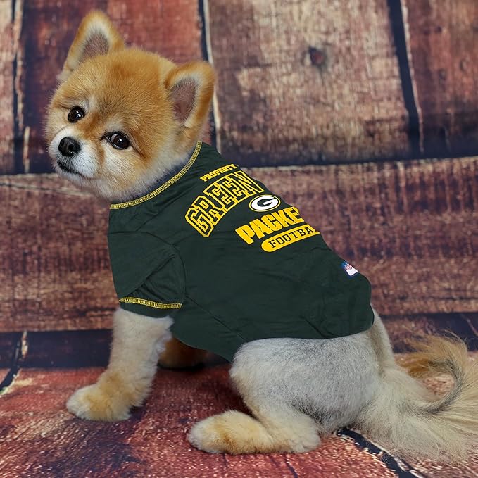 NFL Green Bay Packers Dog T-shirt X-Large. - Licensed Shirt for Pets Team Colored with Team Logos- Premium Stretchable Materials for the comfort of your Dog & Cat
