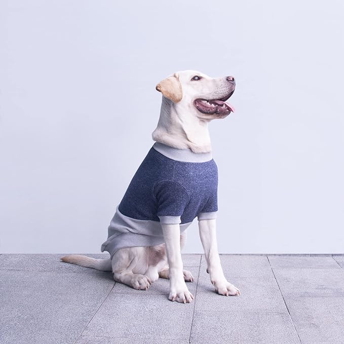 Extra Large Dog Sweaters Warm Clothes Pullover Sweatshirts for Labrador Rottweiler Great Dane, Blue Grey, 5X-Large