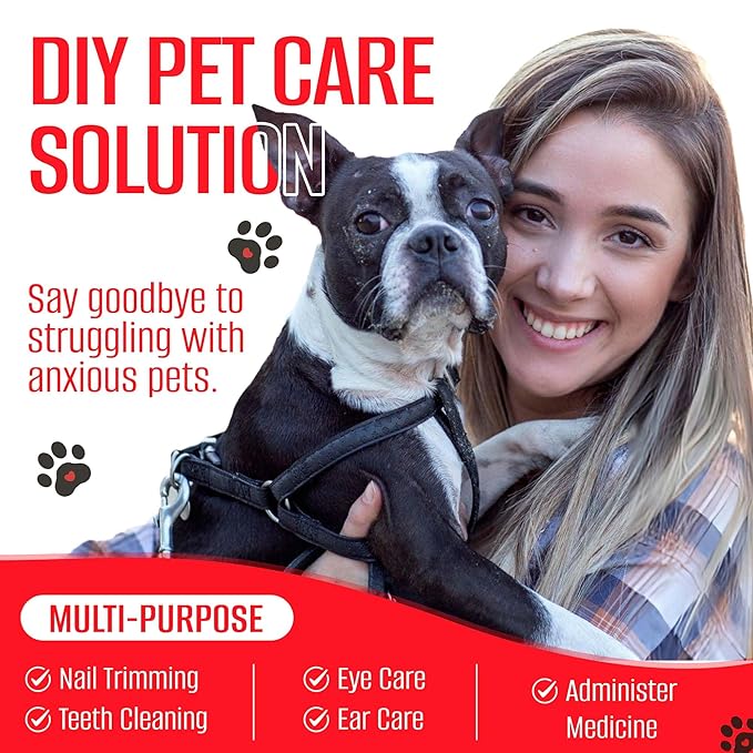 Dog Grooming Hammock for Small Dogs – Pet Restraint for Nail Trimming with Pet Nail Clipper – Dog Sling for Grooming, Pet Hammock for Nail Cutting & Grooming Harness (Legs Spacing: 9-12”)/Max W:30lb)