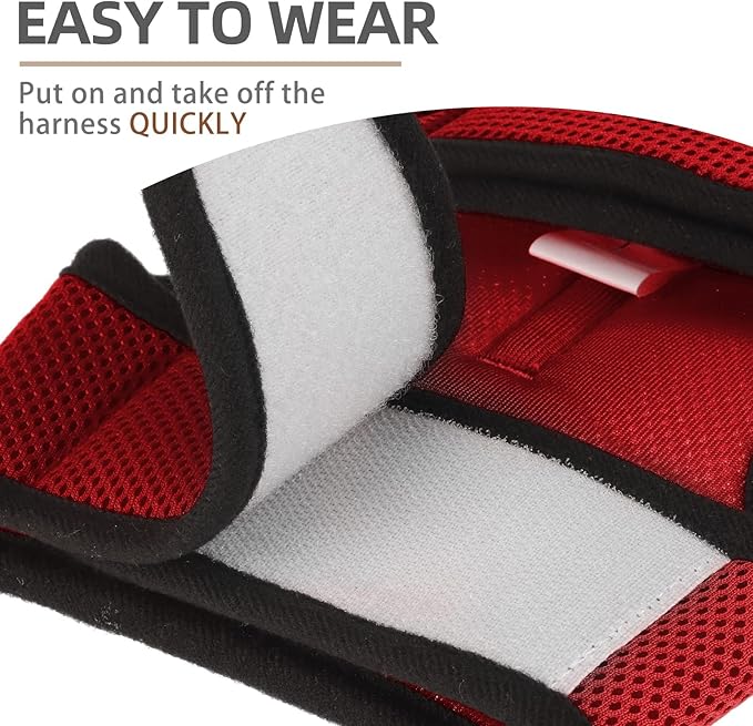PUPTECK Soft Mesh Cat Vest Harness and Leash Set Puppy Padded Pet Harnesses Escape Proof for Cats Small Dogs Rabbits Bunny