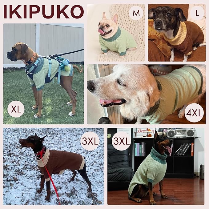 Dog Sweater XL, Turtleneck Sweaters for Large Dogs Girl Boy, Thermal Knit Sweatshirt with Leash Hole Easy Walking, Warm Big Dog Christmas Clothes for Beagle, Cocker Spaniel, Burgundy XL