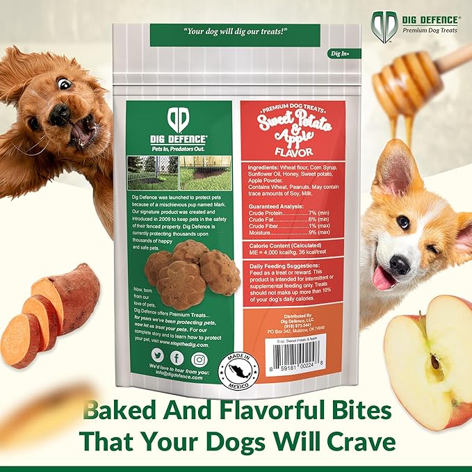 Dig Defence Premium Dog Treats - Pumpkin/Green Pea and Sweet Potato/Apples, Natural Ingredients, Baked Gourmet Snacks for Small & Big Dogs, Healthy Training Treat, 2 Pack
