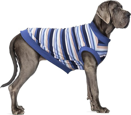 Extra Large Dog T Shirts Clothes Sleeveless Tank Top Vest for Labrador Rottweiler Great Dane, Blue, 8X-Large