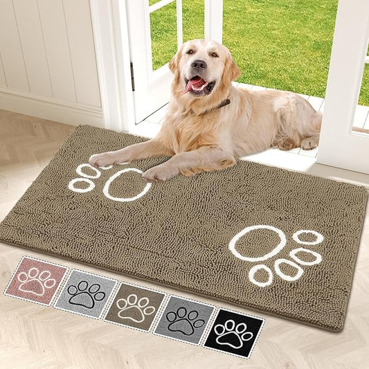 Super Absorbent Dog Door Mat, 48"*30“ Anti Slip Mat for Muddy Paws, Pet Rugs for Dirty Paws Washable That Absorbs Moisture and Dirt, for Dog Cage and Pet Resting Carpet