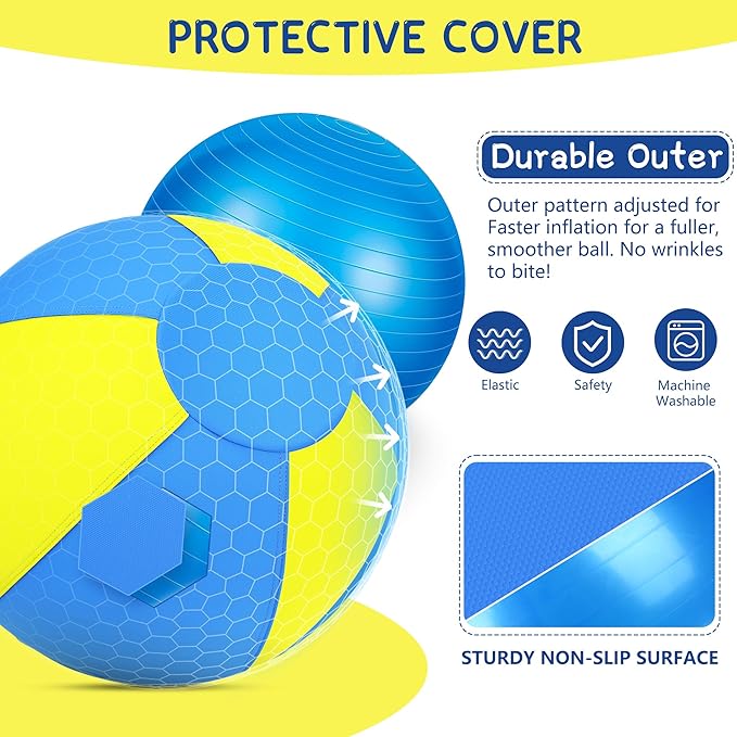 Herding Ball for Dogs and Horses - 25" Jolly Ball for Dogs, Agility Training Equipment, Herding for Australian/German Shepherd, Improved Bite-Resistant, Reinforced Sewing Dog Toys - Blue Large