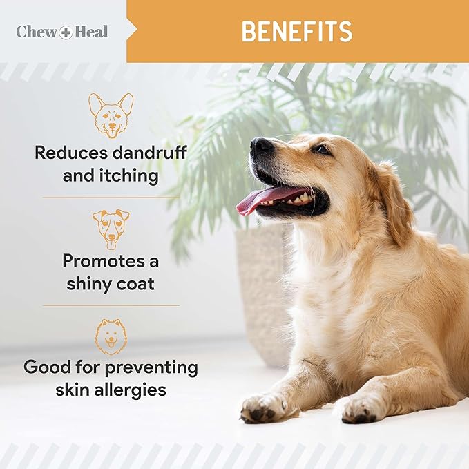 Wild Caught Omega 3 Fish Oil for Dogs - 180 Softgel Capsules for Healthy Skin and Coat - Large 1000 mg Dog Fish Oil Pills for Shedding, Dry Itching Skin, and Hot Spots - Pet Omega Salmon Supplement