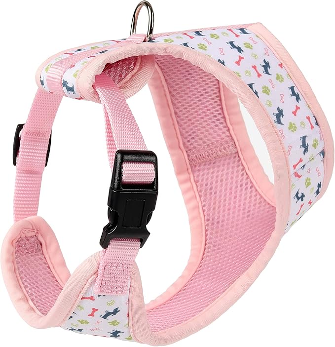 Mile High Life Step in Dog Harness for Small Dogs No Pull, Easy Get on Air Mesh Vest Harness, Adjustable Easy Closures Both Neck and Chest (Pink, M Chest 15.7"-23.2")