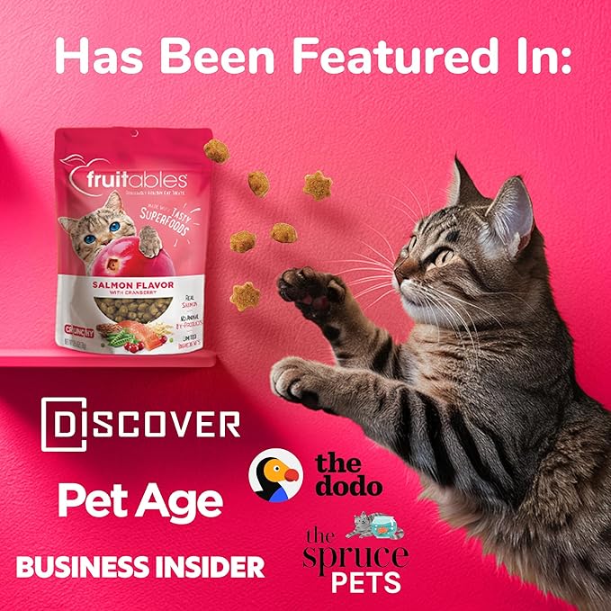 Fruitables Cat Treats Crunchy Cat Treats, Healthy Low Calorie Kitten Snacks, Made Without Wheat, Corn and Soy, Kitten Essentials, Made with Real Tuna and Pumpkin, 30 Ounces