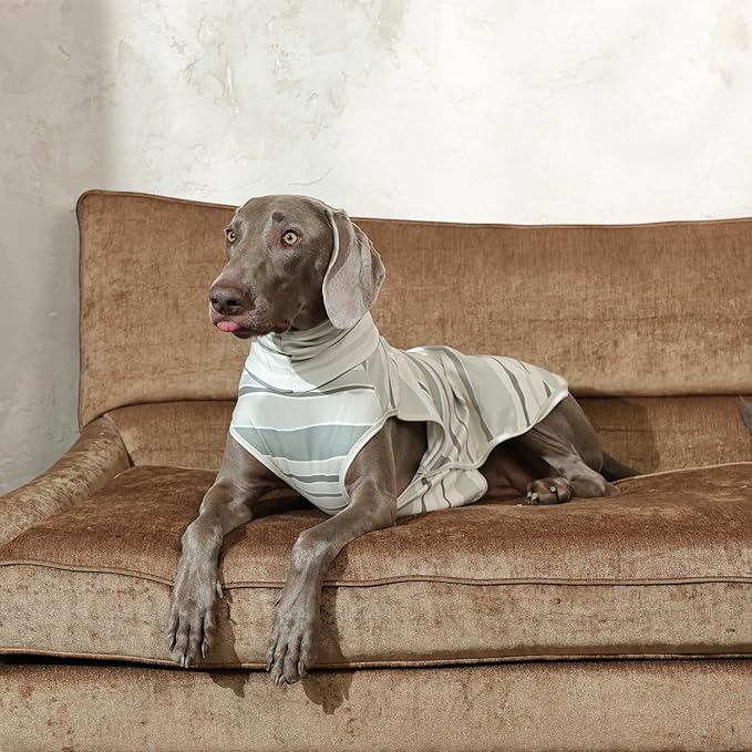ROZKITCH Dog Sweater with Leash Hole, Stretchy Fleece Vest, Pet Winter Clothes, Warm Pullover Fleece Turtleneck Sweatshirt for XXXX-Large Doberman, Great Dane ShallowCoffee 4XL