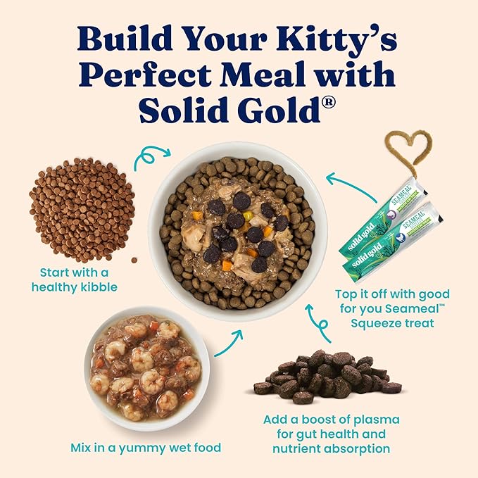 Solid Gold Weight Management Cat Food for Adults - Grain Free & Gluten Free Dry Cat Food Indoor & Outdoor Recipe for Healthy Weight w/Alaskan Pollock & Probiotics for Gut Health & Digestion - 3 LB