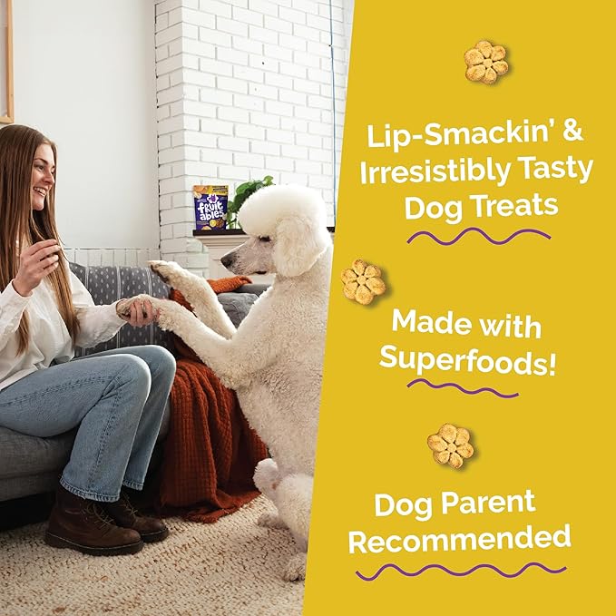 Fruitables Baked Dog Treats, Healthy Pumpkin Treat for Dogs, Low Calorie & Delicious, No Wheat, Corn or Soy, Made in the USA, Pumpkin and Banana Flavor, 7oz