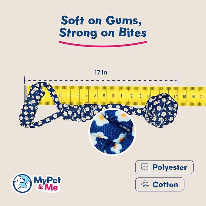 My Pet & Me – Durable Rope Dog Toy for Chewing, Tug of War, and Interactive Play – Perfect for Puppies and Active Dogs (17 Inch, Tug of War Dog Toy)