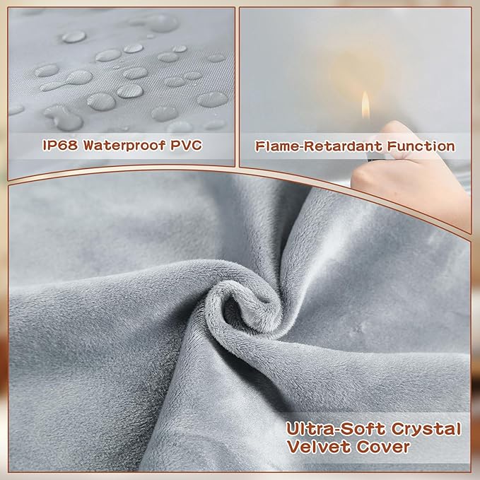 Pet Heating Pads for Cats & Dogs Outdoor, 17.7 * 17.7inches Puppy Cat Heating Pad Bed Mat Outdoor Waterprooof, Heated Dog Blanket Bed Outside, Gifts for Cats Puppy in Winter