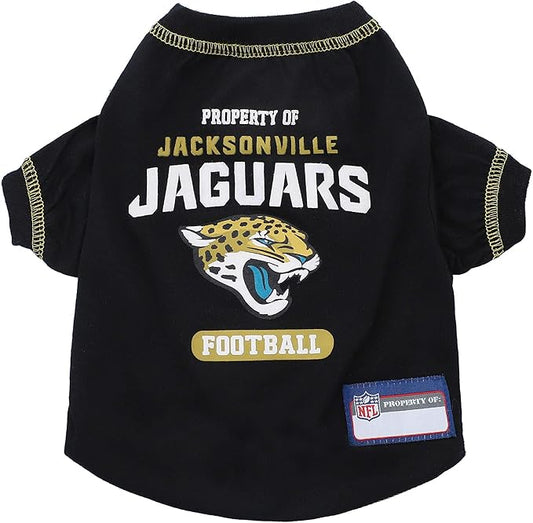 NFL Jacksonville Jaguars Dog T-shirt Medium. - Licensed Shirt for Pets Team Colored with Team Logos- Premium Stretchable Materials for the comfort of your Dog & Cat