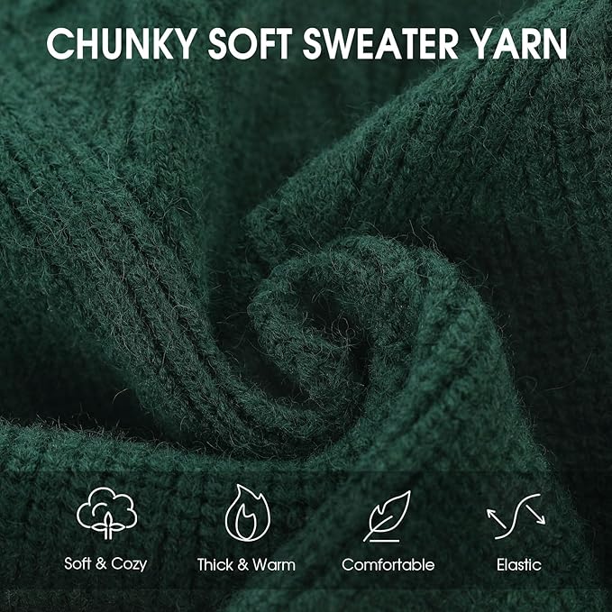 Queenmore XXL Dog Sweater, Dog Sweaters for Large Dogs Girl or Boy, Dog Christmas Sweaters XXL, Winter Big Dog Sweatshirt Knitwear, Pet Chunky Warm Coat for Small Medium Size Dogs, Green XXL