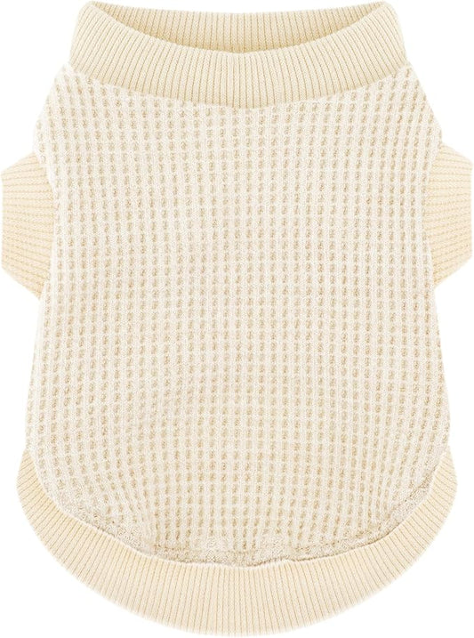 Cozy and Functional Dog Shirts for Small Puppies: Stretchable Beige Attire with Easy-On Design, Ideal for Chihuahuas and Yorkies - Enhance Comfort and Playfulness on Chill Days XX-Large