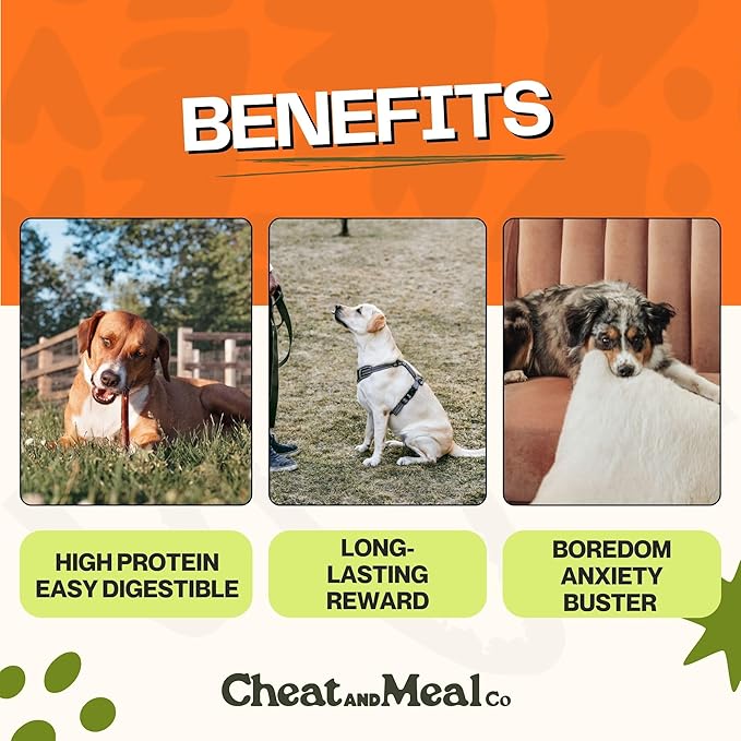 Bully Sticks for Large Dogs, (6 Inch, 5 Count), Dog Chew Toy for Aggressive Chewers Single Ingredient, 100% Beef Pizzle, Grass-Fed, Rawhide-Free, Grain-Free