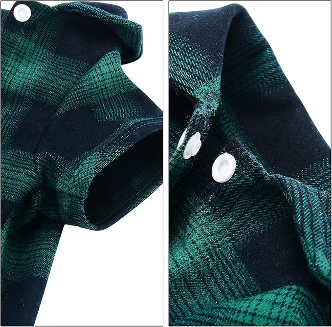 Koneseve Dog Shirt, Pet Plaid Clothes Shirt T-Shirt Sweater Matching Breathable for Small Medium Large Dog Cat Puppy Adorable Casual Cozy Halloween Thanksgiving Christmas Costumes (Green; 6XL)