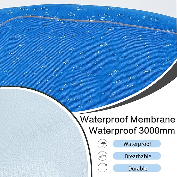 Waterproof Dog Raincoat, Adjustable Lightweight Dog Rain Jacket with Reflective Strip Leash Hole for Small Medium Large Dogs (Blue, X-Small(4-9lb))