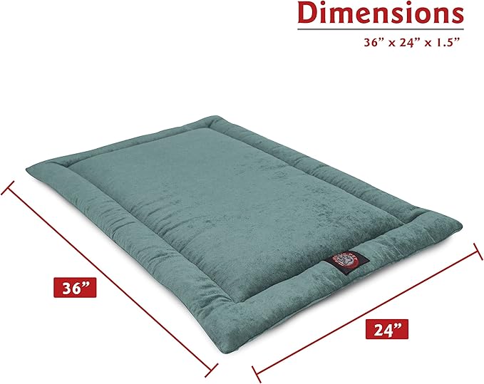Majestic Pet Orthopedic Memory Foam Dog Crate Mat - Plush Pet Bed Pad for Crates & Kennels | USA Crafted | 36"x23" Villa Azure