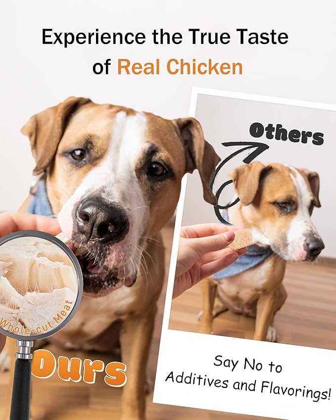 Freeze Dried Chicken Cats & Dogs Treats, 17.63 oz(1.1LB), High Protein Single Ingredient - No Additives | Grain Free | Training & Nutrition Supplements, Sealed Box