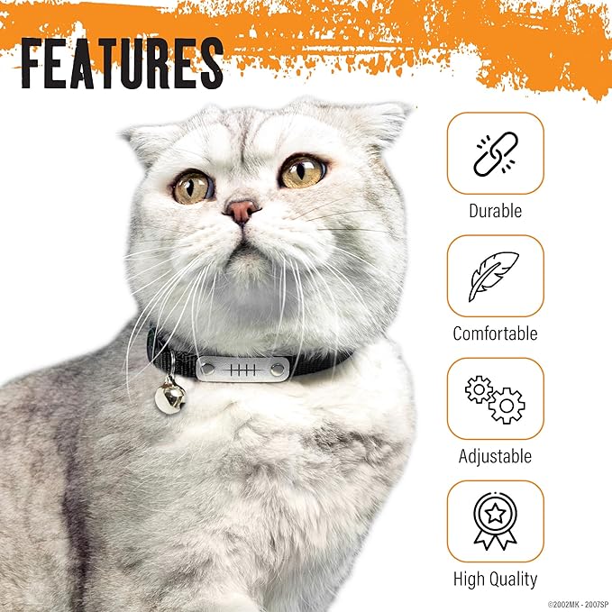 Naruto Breakaway Cat Collars for Girl & Boy Cats: Adjustable 8.5”-12” Cute Kitten Collar with Bell (Removable), Officially Licensed Naruto Shippuden Pet Accessories & Gifts (Black, Rogue Rain Ninja)