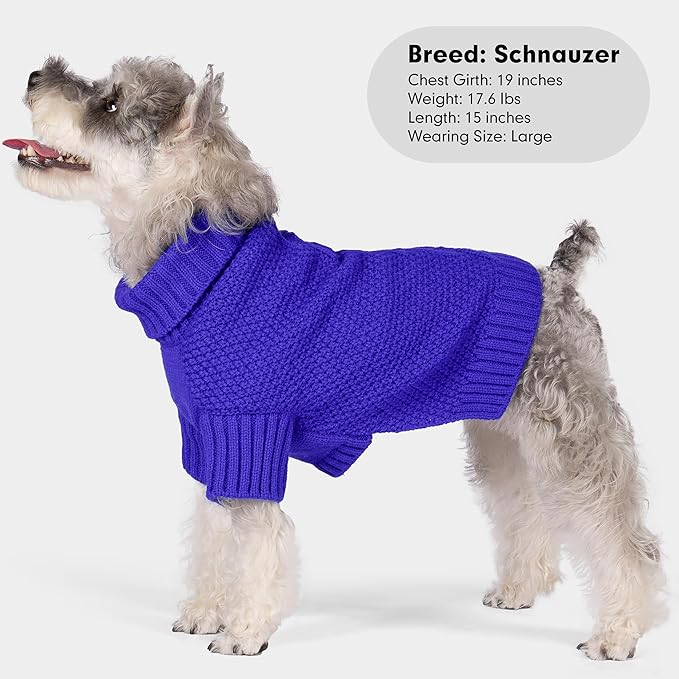 cyeollo Dog Sweater Pullover Turtleneck for Large Dogs, Classic Knitwear Fall Winter Cold Weather Pet Clothes Warm Pet Apparel Large Big Dog Sweaters, Royal Blue 3XL