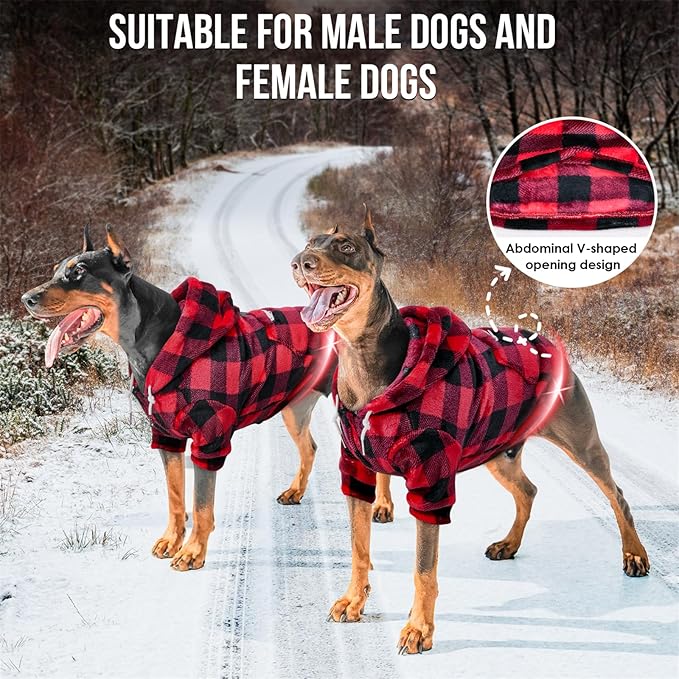 SlowTon Dog Hoodie Tie Dye - Warm Dog Sweater Hoodies with Pocket, Fall Winter Dogs Coat Jacket Pet Outfit Puppy Hooded Sweatshirt Clothes for Small Medium Large Dogs Boy Girl (Red, 4XL)