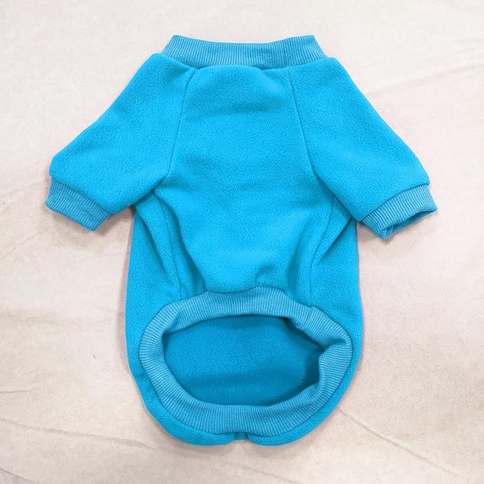 Idepet Dog Fleece Sweater, Small Dogs Shirt Pullover Sweatshirt Pet Dog Clothes Soft Puppy Sweater Warm Winter Shirt Classic Cat Apparel for Small Dogs and Cats (X-Large, Blue)