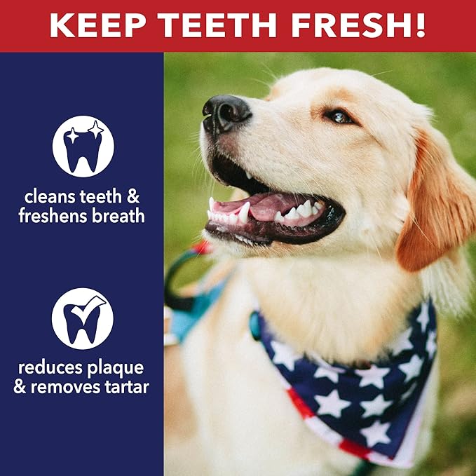 Pet Factory 100% Made in USA Beefhide 8" Rolls Dog Chew Treats - Peanut Butter Flavor, 15 Count/1 Pack