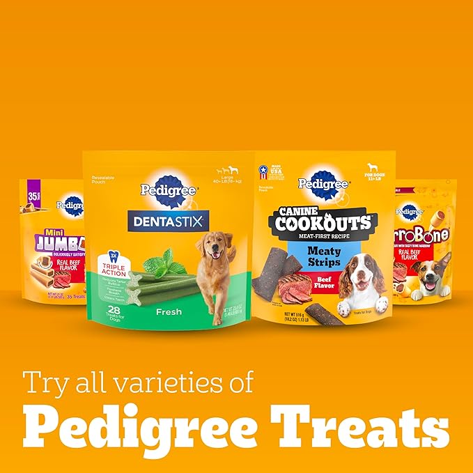 Pedigree Dentastix Large Breed Dog Treats, Beef Flavor, 2.08 lb. Bag (40 Treats)