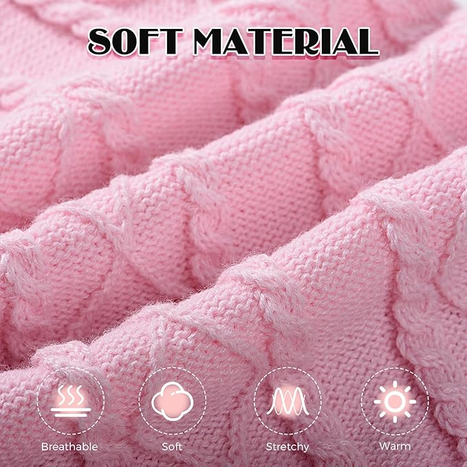 Dog Sweaters for Small Medium Large Dogs Girl, Turtleneck Soft Warm Pup Dogs Shirt, Double Knitting Collar for Outdoor Playing, Warm Dog Clothes (XS,Pink)