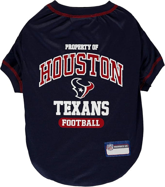 NFL Houston Texans Dog T-shirt Small. - Licensed Shirt for Pets Team Colored with Team Logos- Premium Stretchable Materials for the comfort of your Dog & Cat