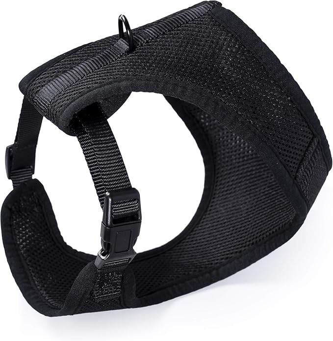 Mile High Life Step in Dog Harness for Small Dogs No Pull, Easy Get on Air Mesh Vest Harness, Adjustable Easy Closures Both Neck and Chest (Black, XS Chest 11.4"-16.1")