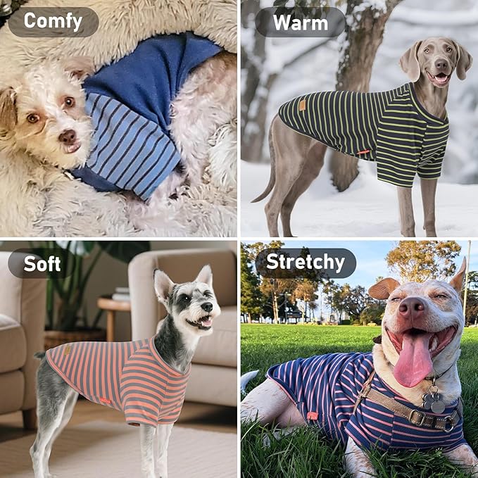 KYEESE 2Pack Dog Sweater Pullover Pet Coat Lightweight Dog Sweaters for Small Dogs Male Comfy Dogs Sweatshirt Pet Fleece Sweater with Sleeves Soft Cat Clothes Stretchy Cat Sweaters for Cold Weather