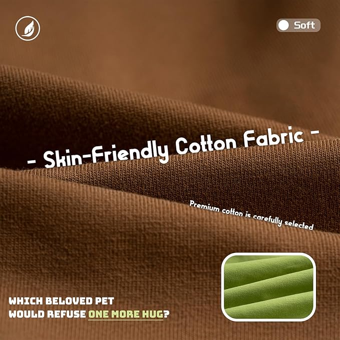 Koneseve Dog Shirts 2 Pack Soft Comfortable Clothes for Small Medium Dogs Brown & Avocado Green 3XL