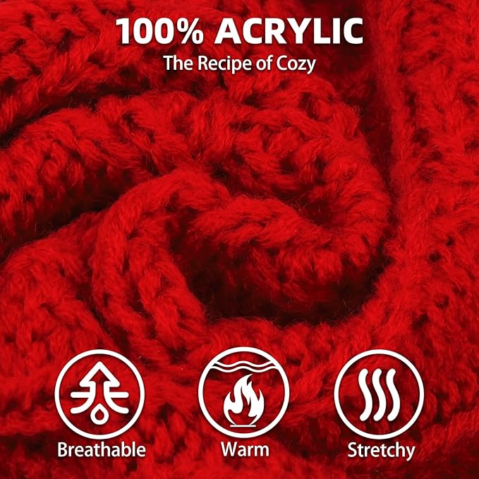 PUPTECK Dog Sweater, Turtleneck Warm Knitted Pullover Coat, Thick Cable Knitwear Clothes in Winter, Pet Apparel Outfits for Small Medium Dogs, for Cold Weather Indoor & Outdoor, Red S