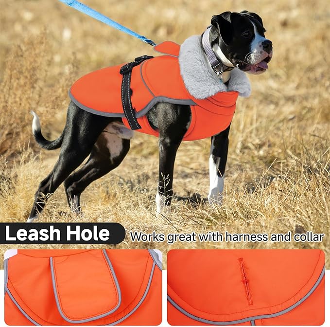 Lelepet Warm Dog Winter Coat Reflective Dog Jacket Fleece Vest Waterproof Windproof Cold Weather Coats with Adjustable Buckle Plush Turtleneck Pet Snowsuit for Small Medium Large Dogs,Chihuahua,XS
