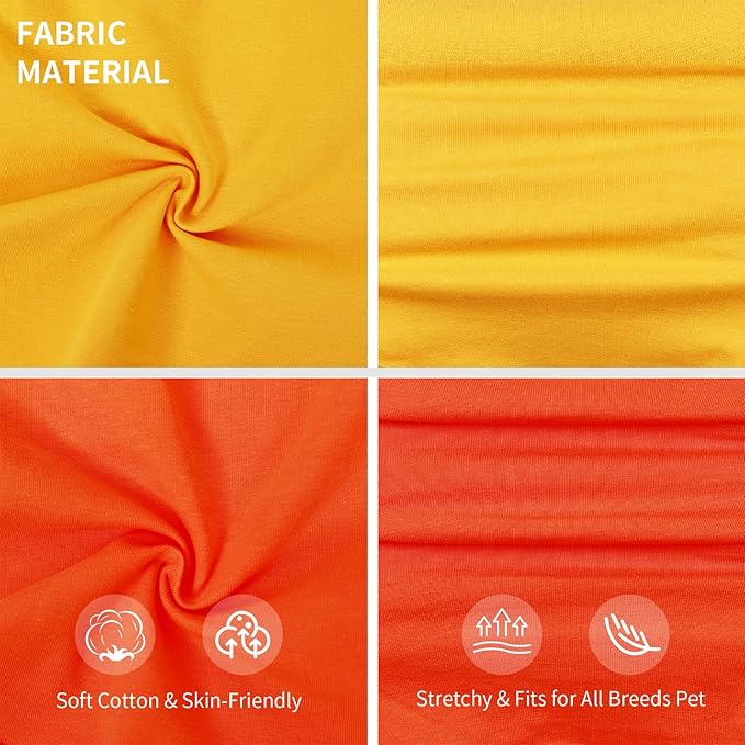 Koneseve Dog Shirts Breathable Cotton Dog Clothes Stretchy T-Shirt for Small Medium Large Dogs Cat Shirt Soft Puppy Outfit Kitten Apparel Pet Pullover Tee Blank Sweatshirt 2-Pack Yellow & Orange XL