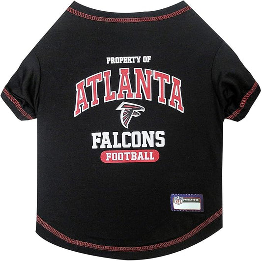 NFL Atlanta Falcons Dog T-shirt Medium. - Licensed Shirt for Pets Team Colored with Team Logos- Premium Stretchable Materials for the comfort of your Dog & Cat
