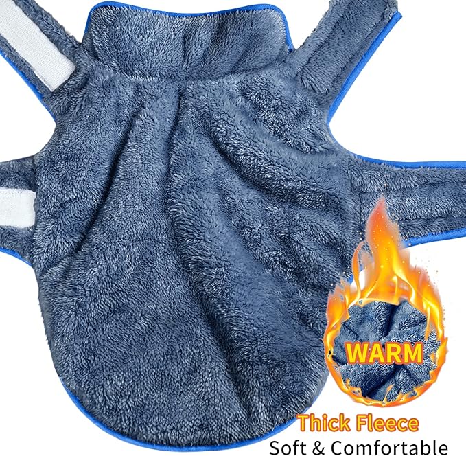 Malier Dog Winter Coat, Reversible Fleece Dog Cold Weather Coats, Windproof Warm Snow Puppy Jacket Vest Pet Clothes for Small Medium Large Dogs (X-Large, Blue)