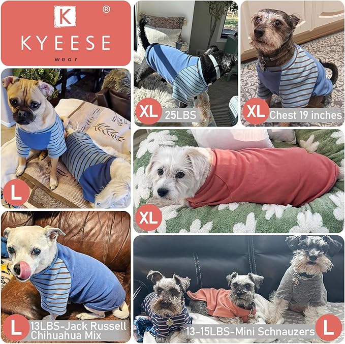 KYEESE 2Pack Dog Sweater Pullover Pet Coat Lightweight Dog Sweaters for Small Dogs Male Comfy Dogs Sweatshirt Pet Fleece Sweater with Sleeves Soft Cat Clothes Stretchy Cat Sweaters for Cold Weather
