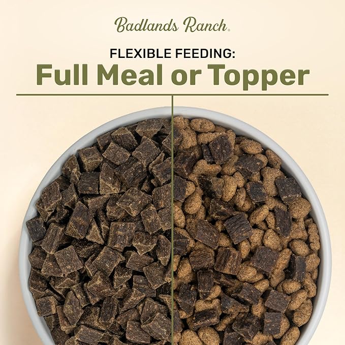 BADLANDS RANCH - Superfood Complete, Air-Dried Adult Dog Food - High Protein, Zero Fillers, Superfood Nutrition by Katherine Heigl (64 oz, Beef & Bison Formula)